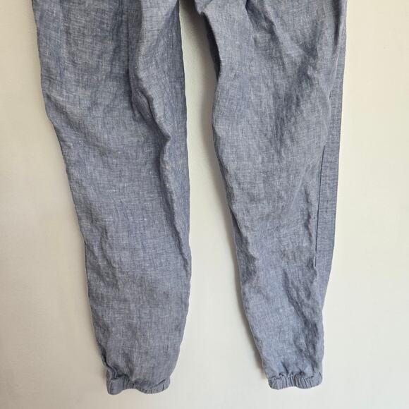 Athleta Cabo Linen Joggers Chambray Blue Elastic Waist Coastal Women 4 - Picture 7 of 11